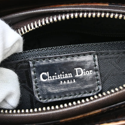 Christian Dior Vintage Lady Dior Bag Patent, Brown, Patent Leather, Handbag