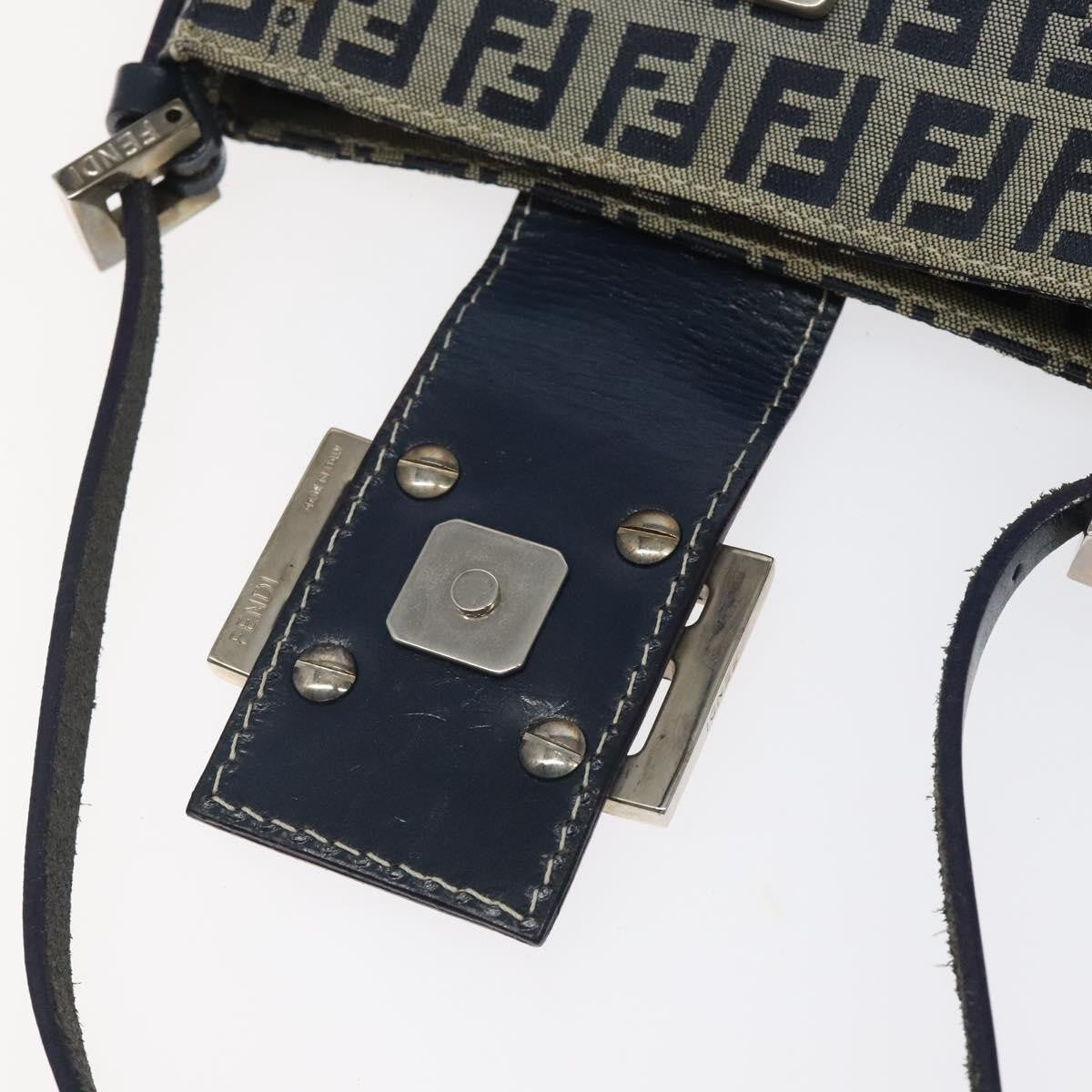 Fendi Vintage Shoulder Bag Zucca Canvas, NAVY, CANVAS, Shoulder bag