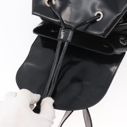 Gucci Vintage Bamboo Backpack Patent leather, Black, Patent Leather, Backpack