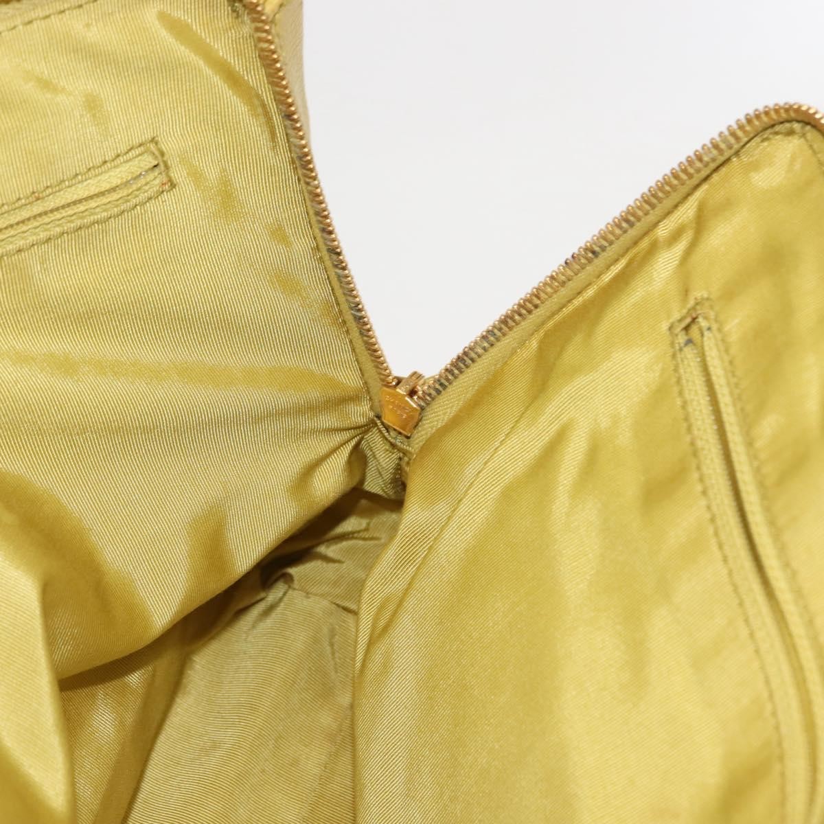 Chanel Vintage Logo Chain Tote Caviar, YELLOW, LEATHER, Tote bag