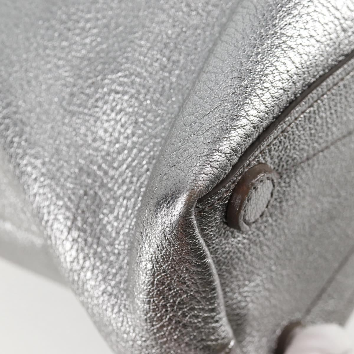 Miu Miu Drawstring Satchel Leather, SILVER, LEATHER, Handbag