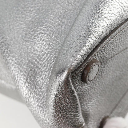 Miu Miu Drawstring Satchel Leather, SILVER, LEATHER, Handbag