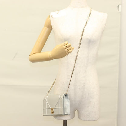 Christian Dior Diorama Wallet on Chain Leather, SILVER, LEATHER, Wallets