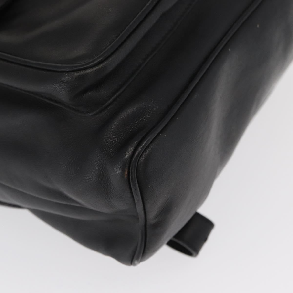 Gucci Vintage Bamboo Backpack Leather, BLACK, LEATHER, Backpack