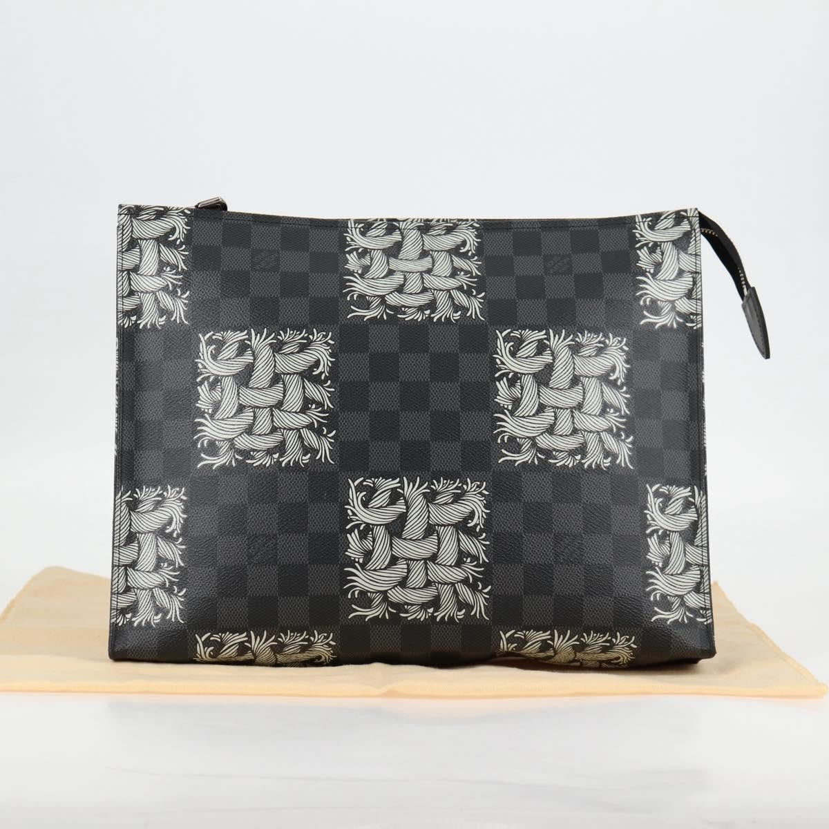 Louis Vuitton Pochette Voyage Limited Edition Nemeth Damier Graphite, Black, Canvas, Clutch