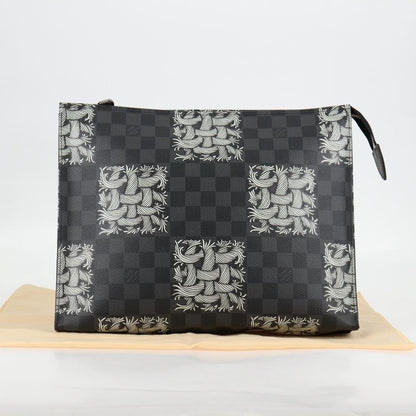 Louis Vuitton Pochette Voyage Limited Edition Nemeth Damier Graphite, Black, Canvas, Clutch