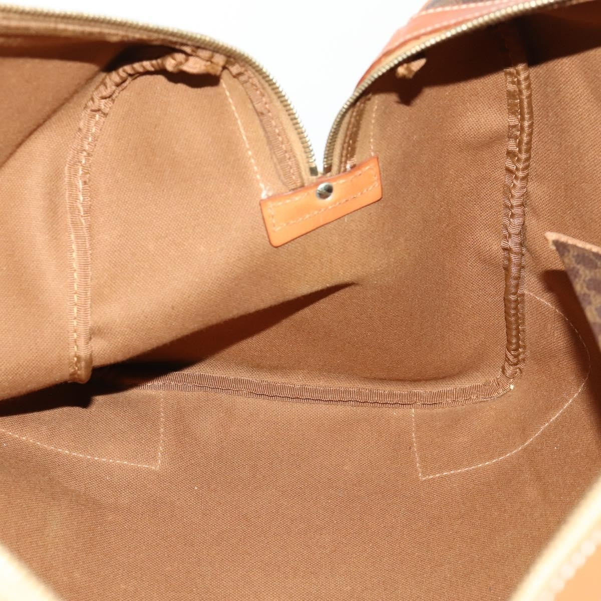 Celine Vintage Duffle Bag Canvas and Leather, Brown, Canvas, Travel Bag