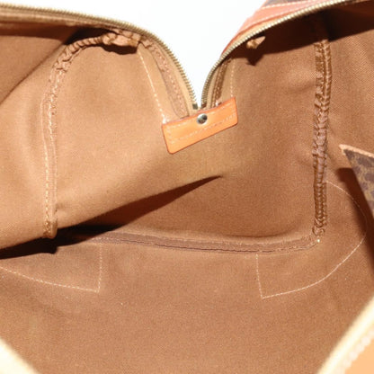 Celine Vintage Duffle Bag Canvas and Leather, Brown, Canvas, Travel Bag