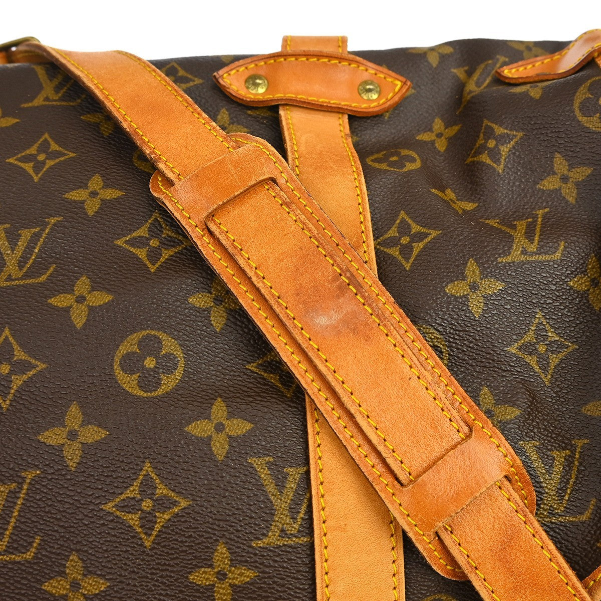 Louis Vuitton Saumur Handbag Monogram Canvas, Brown, Canvas, Shoulder Bag