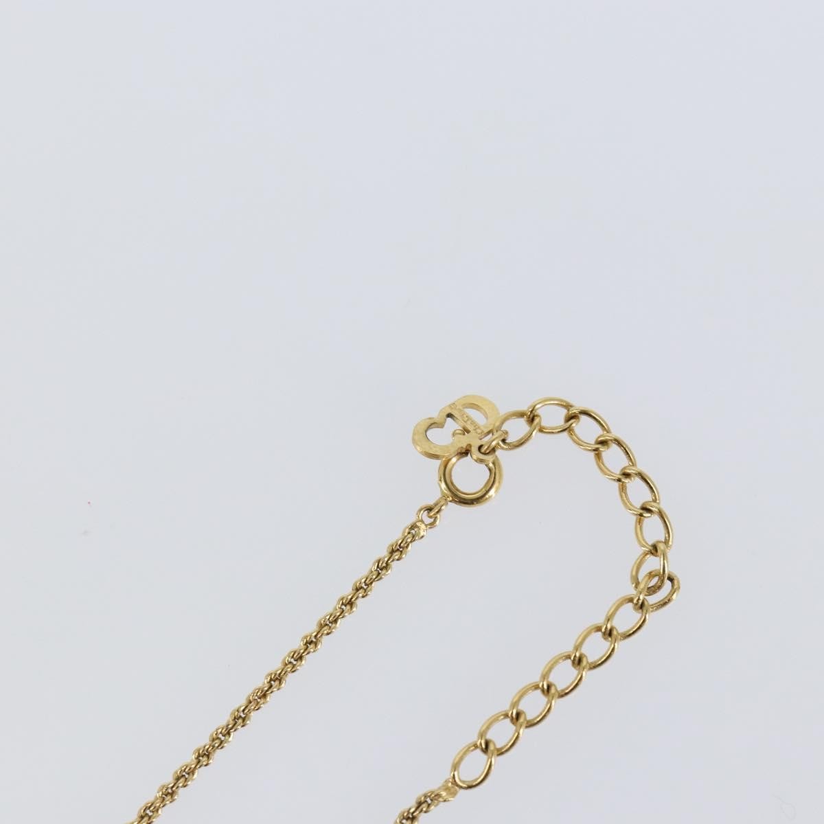 Christian Dior Vintage Logo Round Pendant Necklace Metal, GOLD, METAL, Necklace