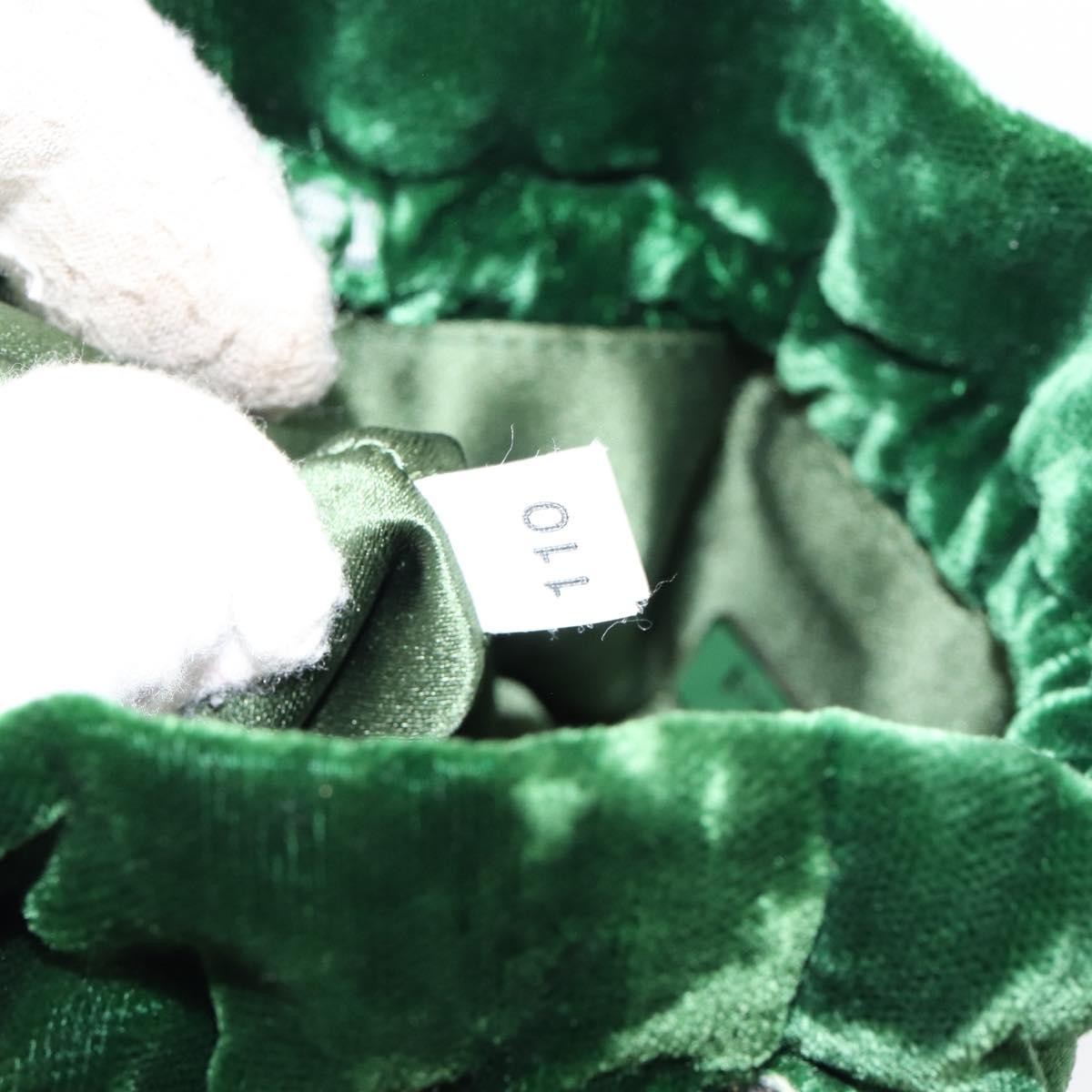 Prada Beads Pouch Velvet, GREEN, VELVET, Clutche & pouche