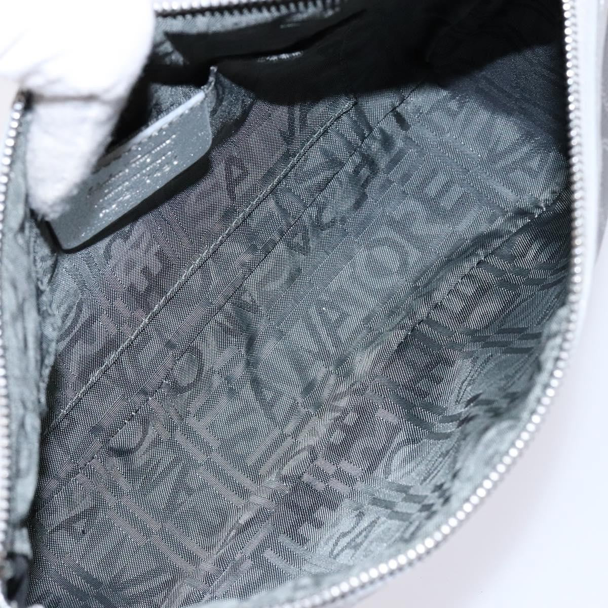 Salvatore Ferragamo Gancini Shoulder Bag Leather, SILVER, LEATHER, Shoulder bag