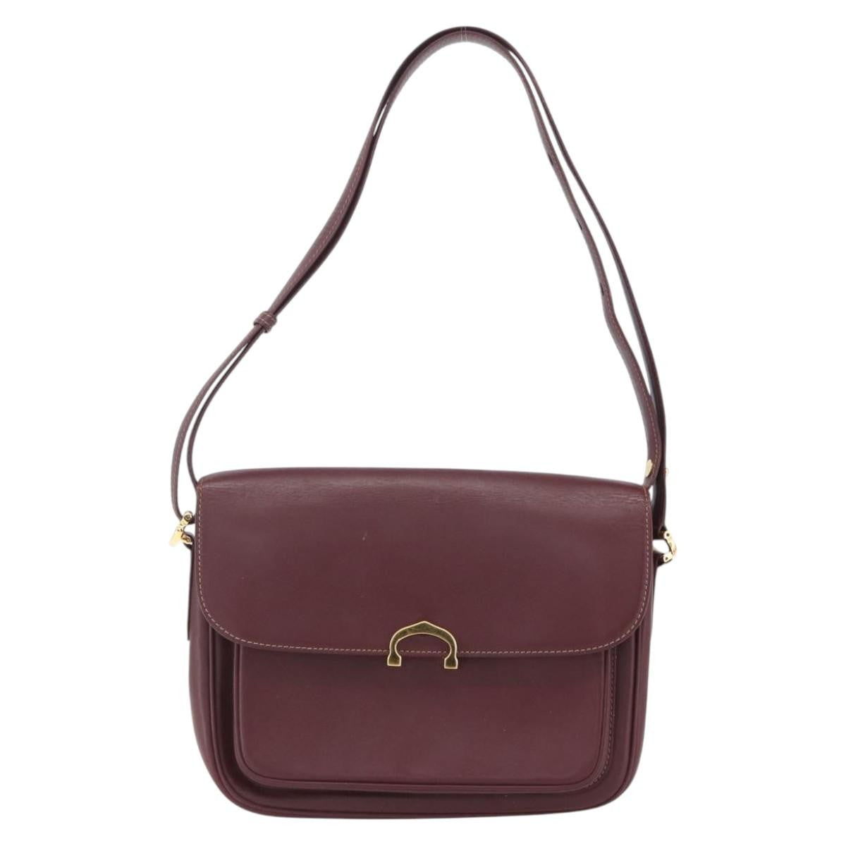 cartier Must de Cartier Shoulder Bag Leather, BURGUNDY, LEATHER, Shoulder bag