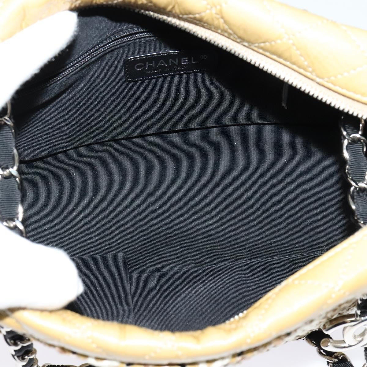 Chanel Camera Case Bag Woven Stitch Patent, BEIGE, PATENT_LEATHER, Crossbody bag
