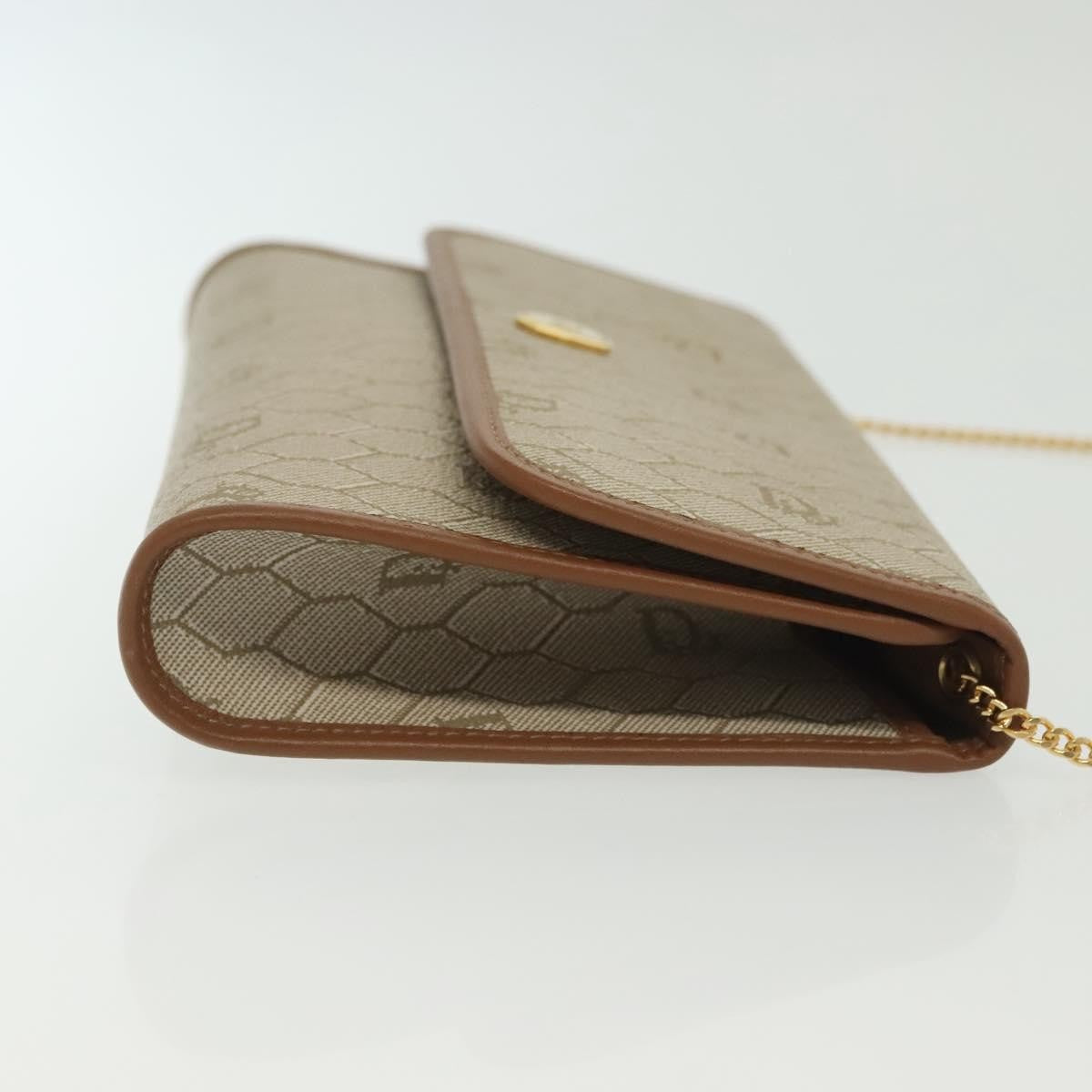 Christian Dior Vintage Honeycomb chain Canvas, BEIGE, CANVAS, Handbag