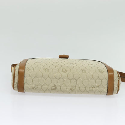 Christian Dior Vintage Honeycomb Shoulder Bag Canvas, BEIGE, CANVAS, Shoulder bag