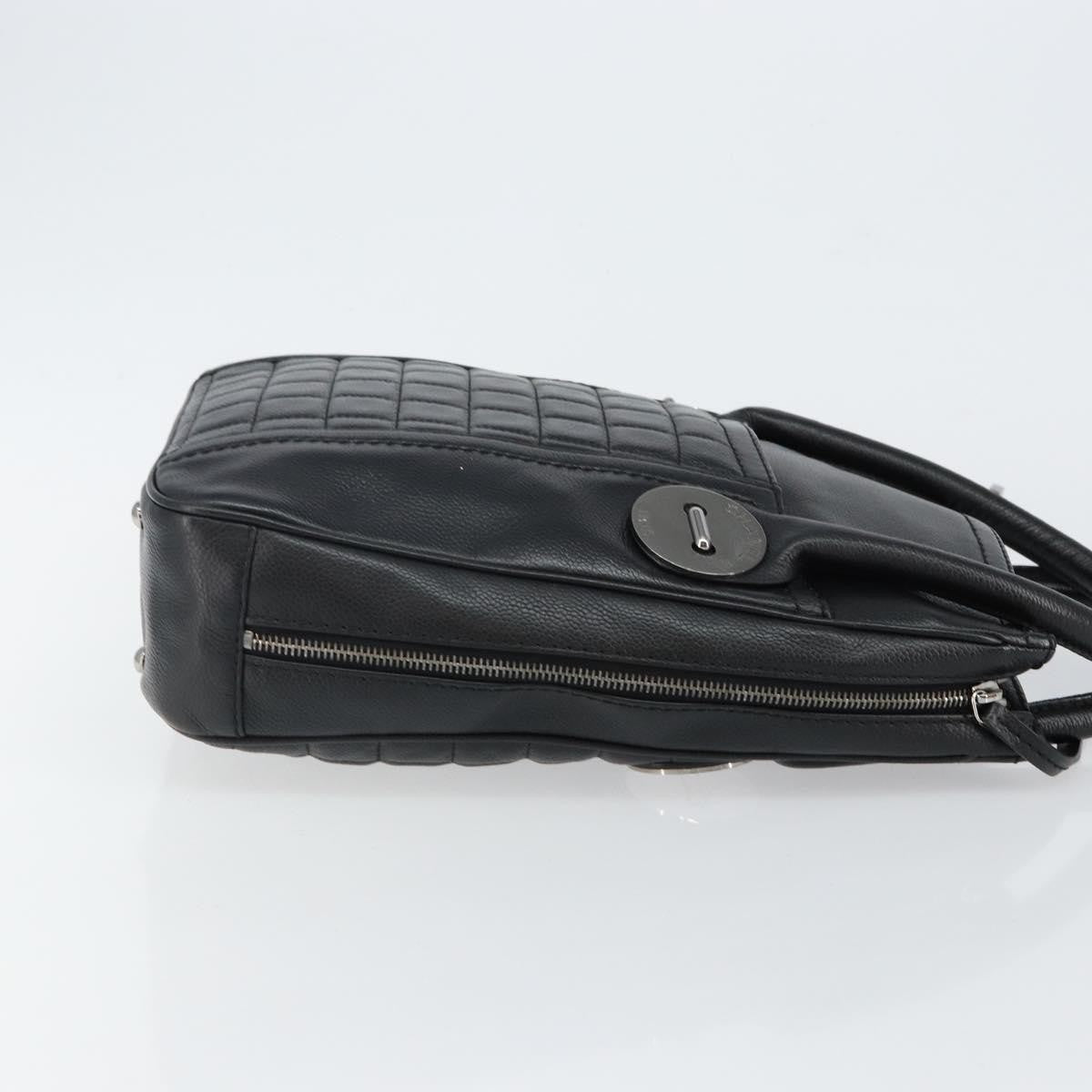 Chanel Vintage Button Tote Quilted Caviar, BLACK, LEATHER, Tote bag