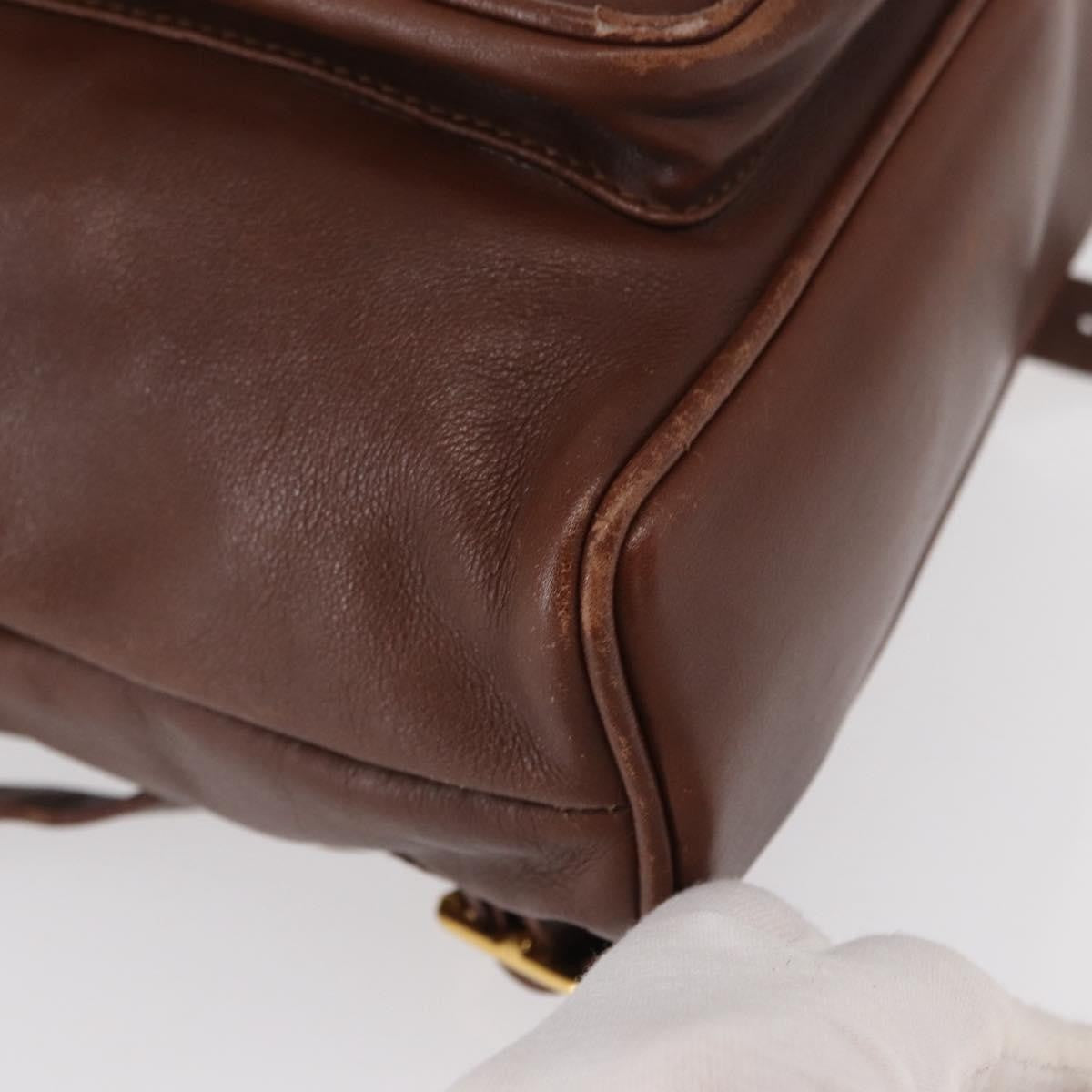 Gucci Vintage Bamboo Backpack Leather, BROWN, LEATHER, Backpack