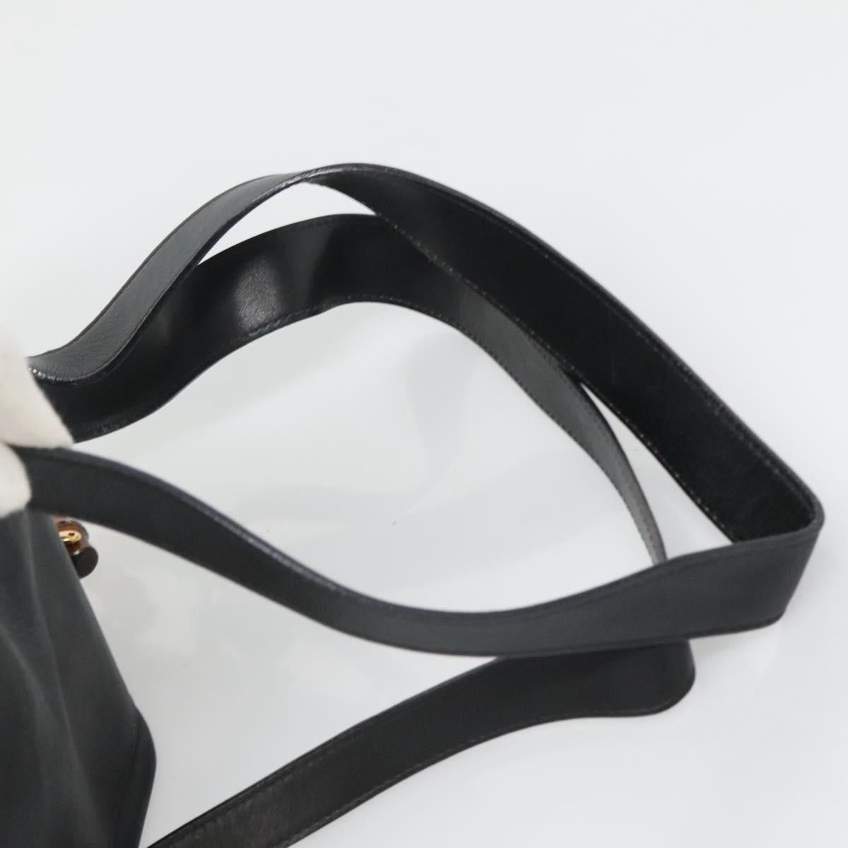 Gucci Vintage Bamboo Backpack Leather, BLACK, LEATHER, Backpack