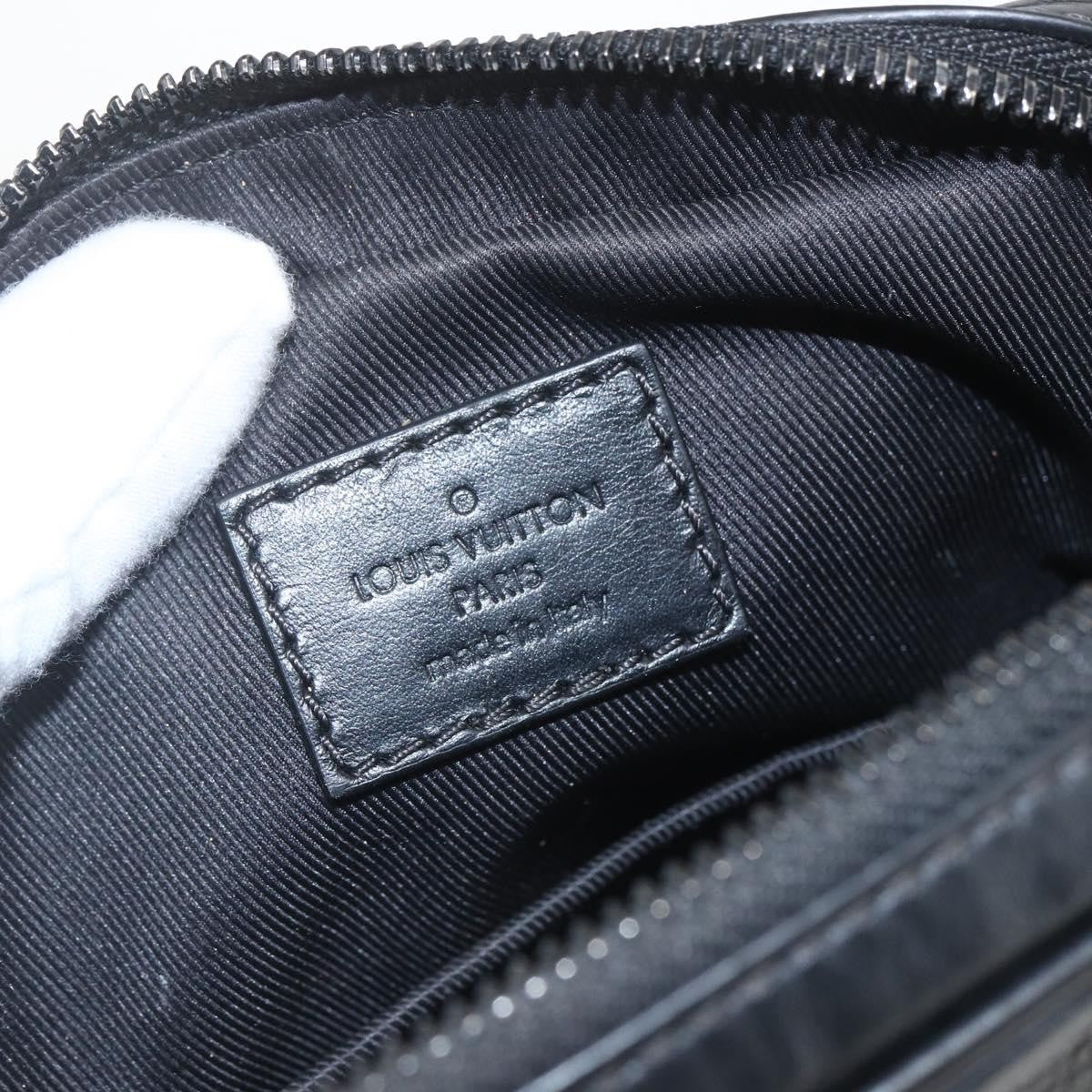 Louis Vuitton Danube Handbag Monogram Shadow Leather, BLACK, LEATHER, Shoulder bag