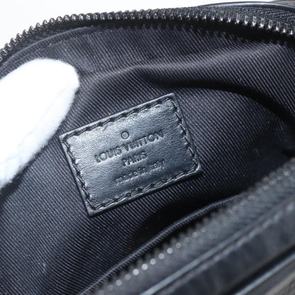 Louis Vuitton Danube Handbag Monogram Shadow Leather, BLACK, LEATHER, Shoulder bag