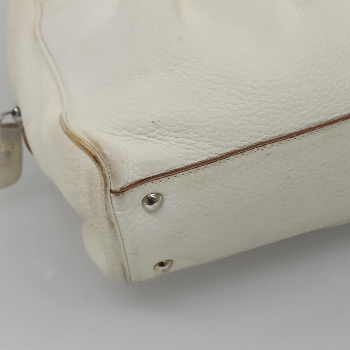 Salvatore Ferragamo Gancini Buckle Shoulder Bag Leather, White, Leather, Shoulder Bag