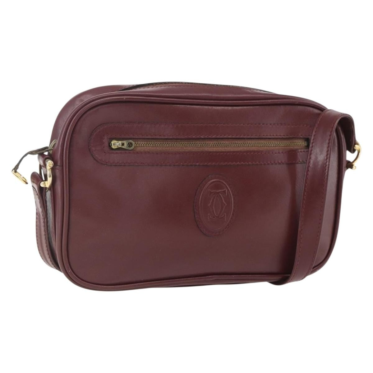 cartier Must de Cartier Shoulder Bag Leather, BURGUNDY, LEATHER, Shoulder bag