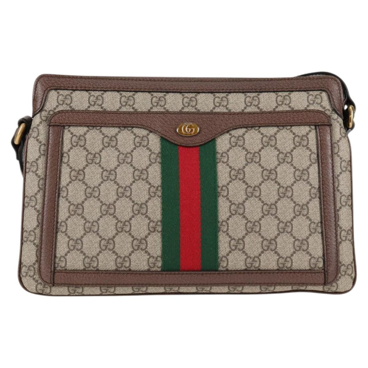 Gucci Ophidia Zip Shoulder Bag GG Coated Canvas, BEIGE, CANVAS, Shoulder bag