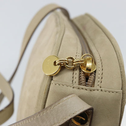 Salvatore Ferragamo Vala Shoulder Bag Suede, BEIGE, SUEDE, Shoulder bag