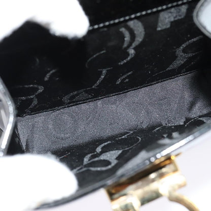 Salvatore Ferragamo Gancini Convertible Top Handle Bag Patent Leather, BLACK, PATENT_LEATHER, Handbag