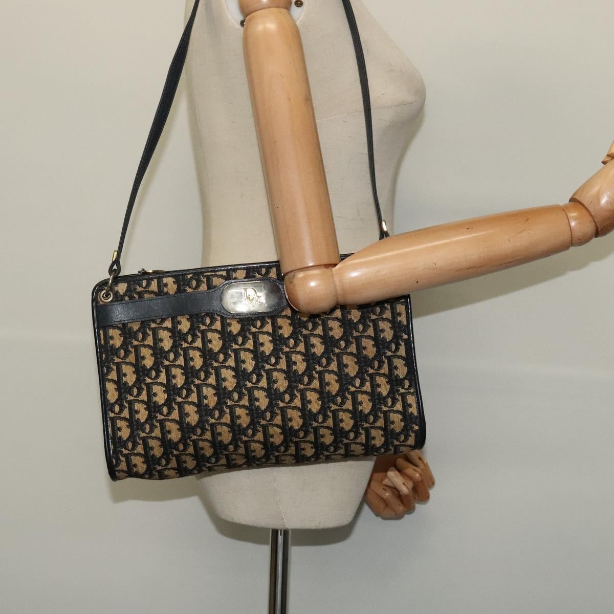 Christian Dior Vintage Trotter Crossbody Bag Canvas, BROWN, CANVAS, Shoulder bag