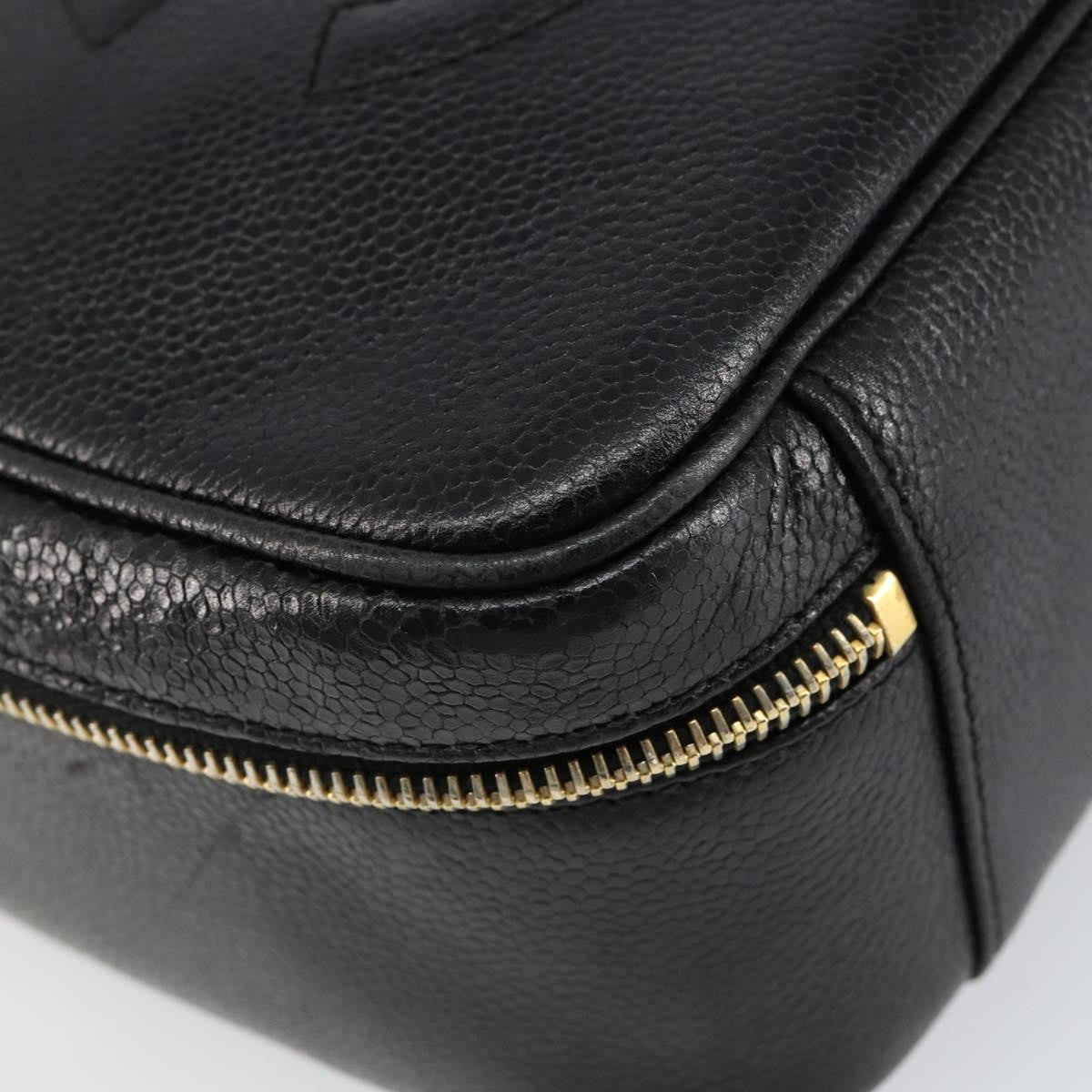 Chanel Vintage Timeless Zip Around Vanity Case Caviar, BLACK, LEATHER, Clutche & pouche
