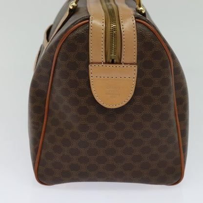 Celine Vintage Macadam Boston bag Canvas and Leather, Brown, Canvas, Travel Bag