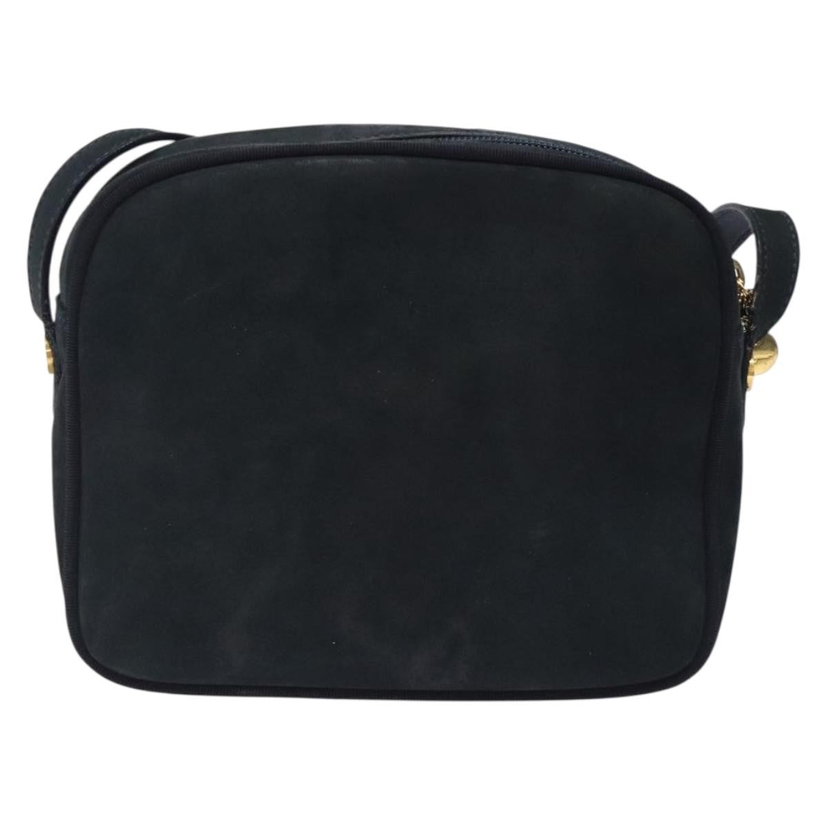 Salvatore Ferragamo Vala Shoulder Bag Suede, NAVY, SUEDE, Shoulder bag