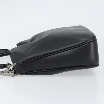 Gucci Vintage Bamboo Shoulder Bag Leather, BLACK, LEATHER, Shoulder bag