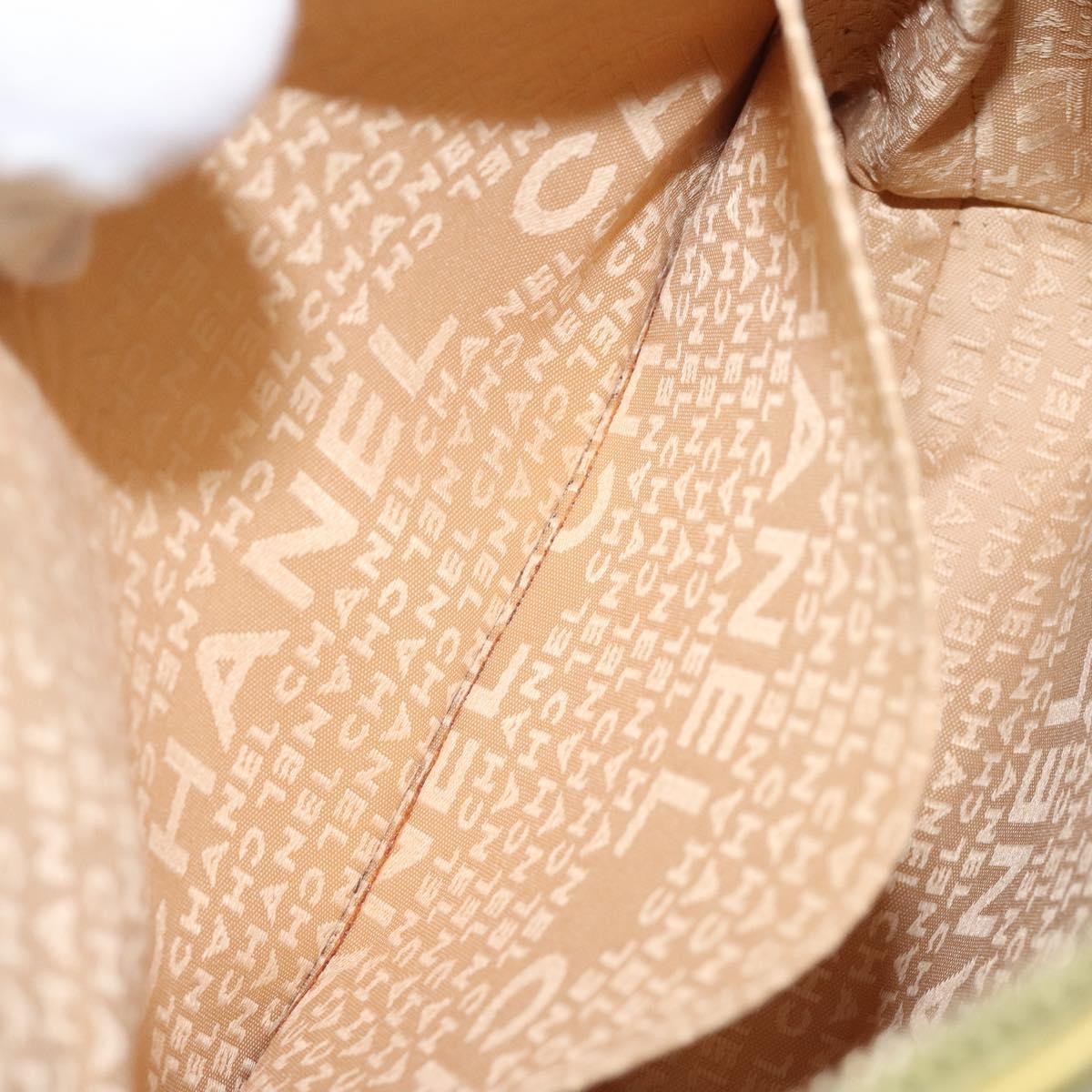 Chanel Chocolate Bar CC Shoulder Bag Quilted Leather, YELLOW, LEATHER, Shoulder bag