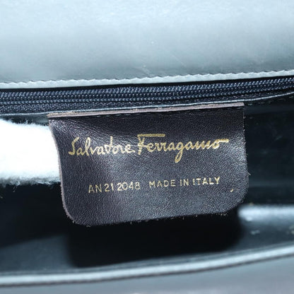 Salvatore Ferragamo Vintage Flap Chain Shoulder Bag Leather, GRAY, LEATHER, Shoulder bag