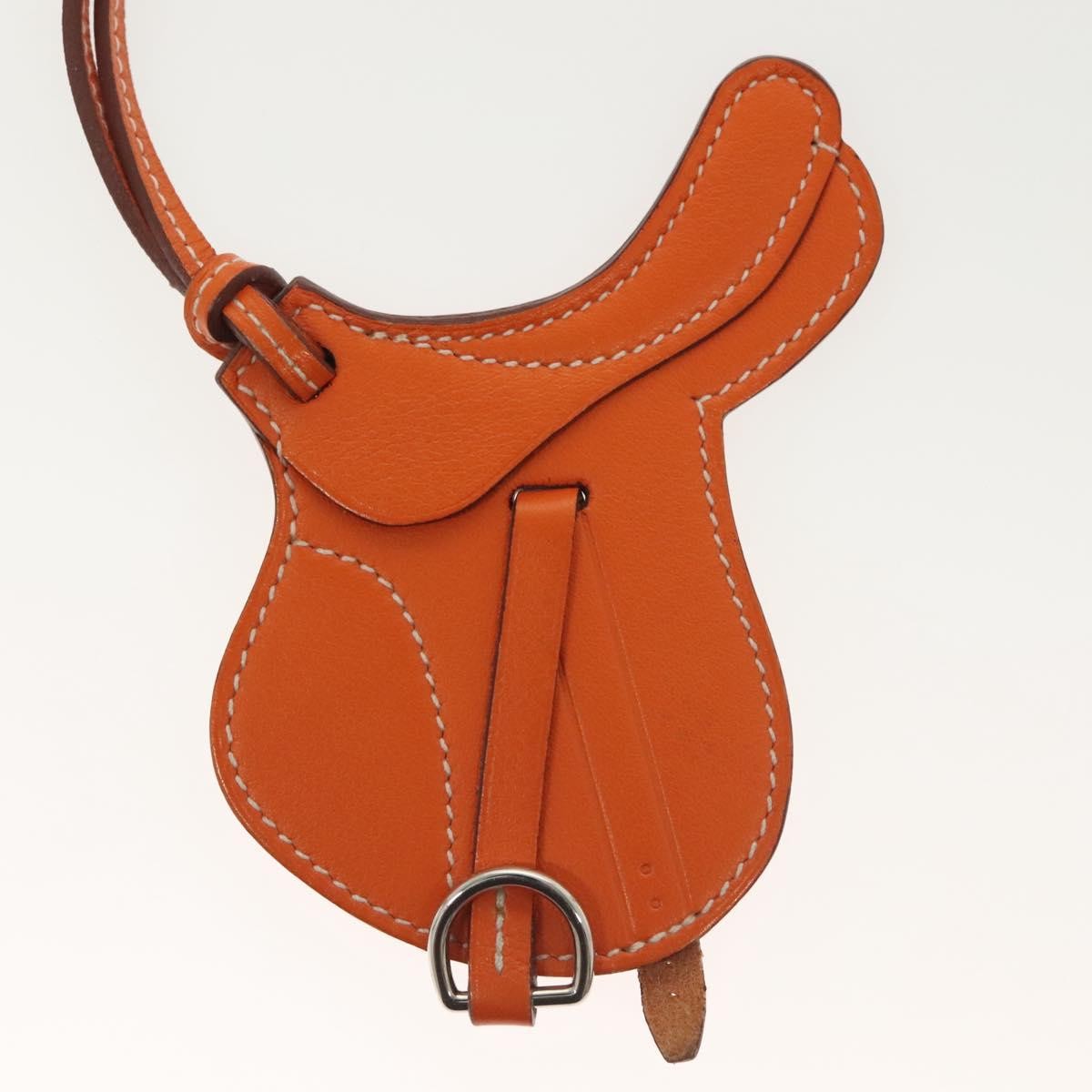 Hermes Paddock Selle Bag Charm Leather, BROWN, LEATHER, Charms and Keychains