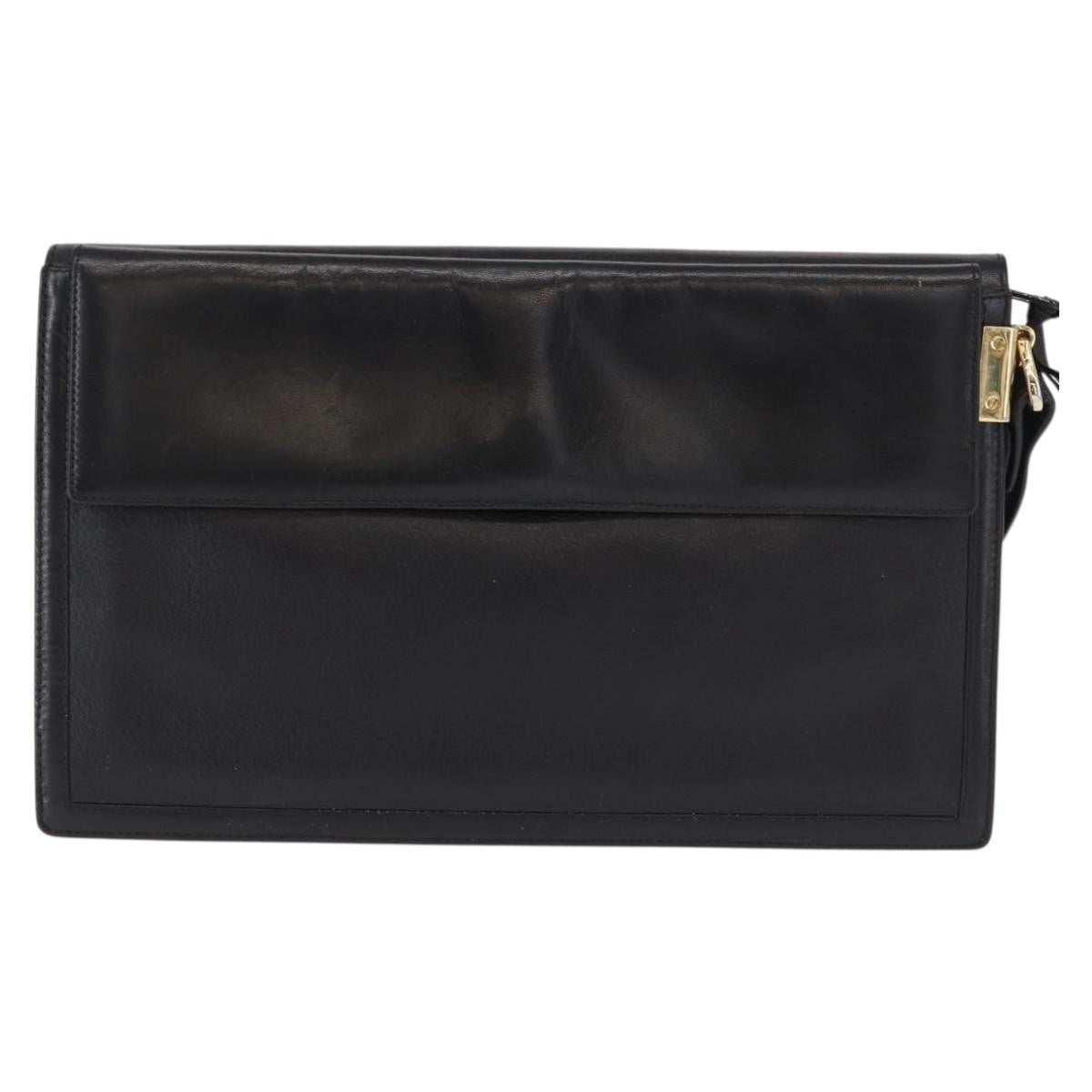 Christian Dior Clutch bag Leather, BLACK, LEATHER, Clutche & pouche