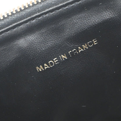 Chanel Vintage Timeless Cosmetic Case Caviar, BLACK, LEATHER, Handbag