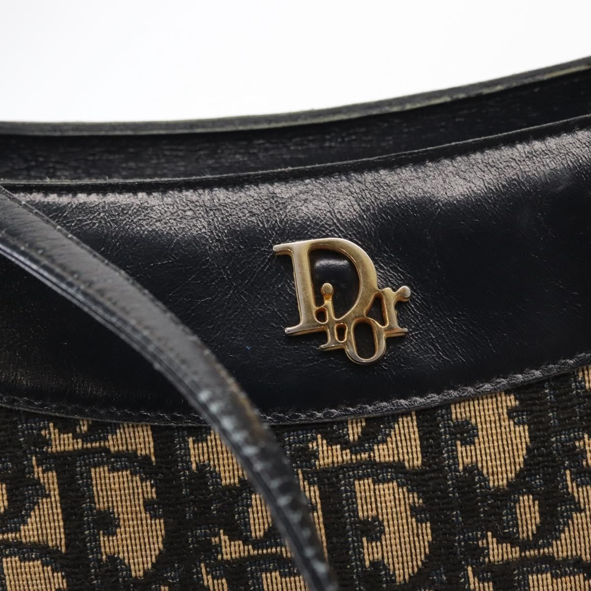 Christian Dior Vintage Trotter Shoulder Bag Canvas, NAVY, CANVAS, Shoulder bag