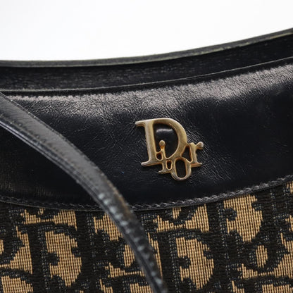 Christian Dior Vintage Trotter Shoulder Bag Canvas, NAVY, CANVAS, Shoulder bag