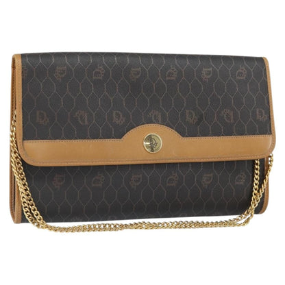 Christian Dior Vintage Honeycomb chain Canvas, BLACK, CANVAS, Shoulder bag