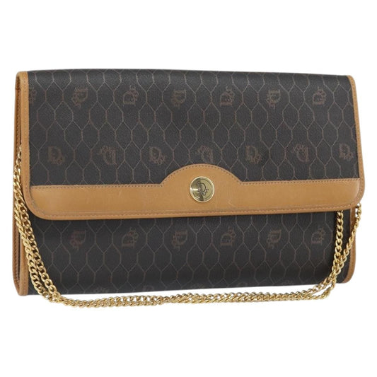 Christian Dior Vintage Honeycomb chain Canvas, BLACK, CANVAS, Shoulder bag