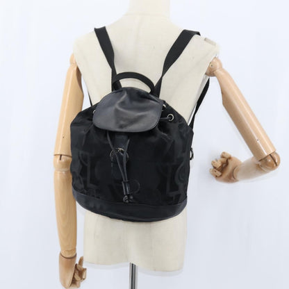 Salvatore Ferragamo Flap Buckle Backpack Printed Neoprene, Black, Nylon, Backpack