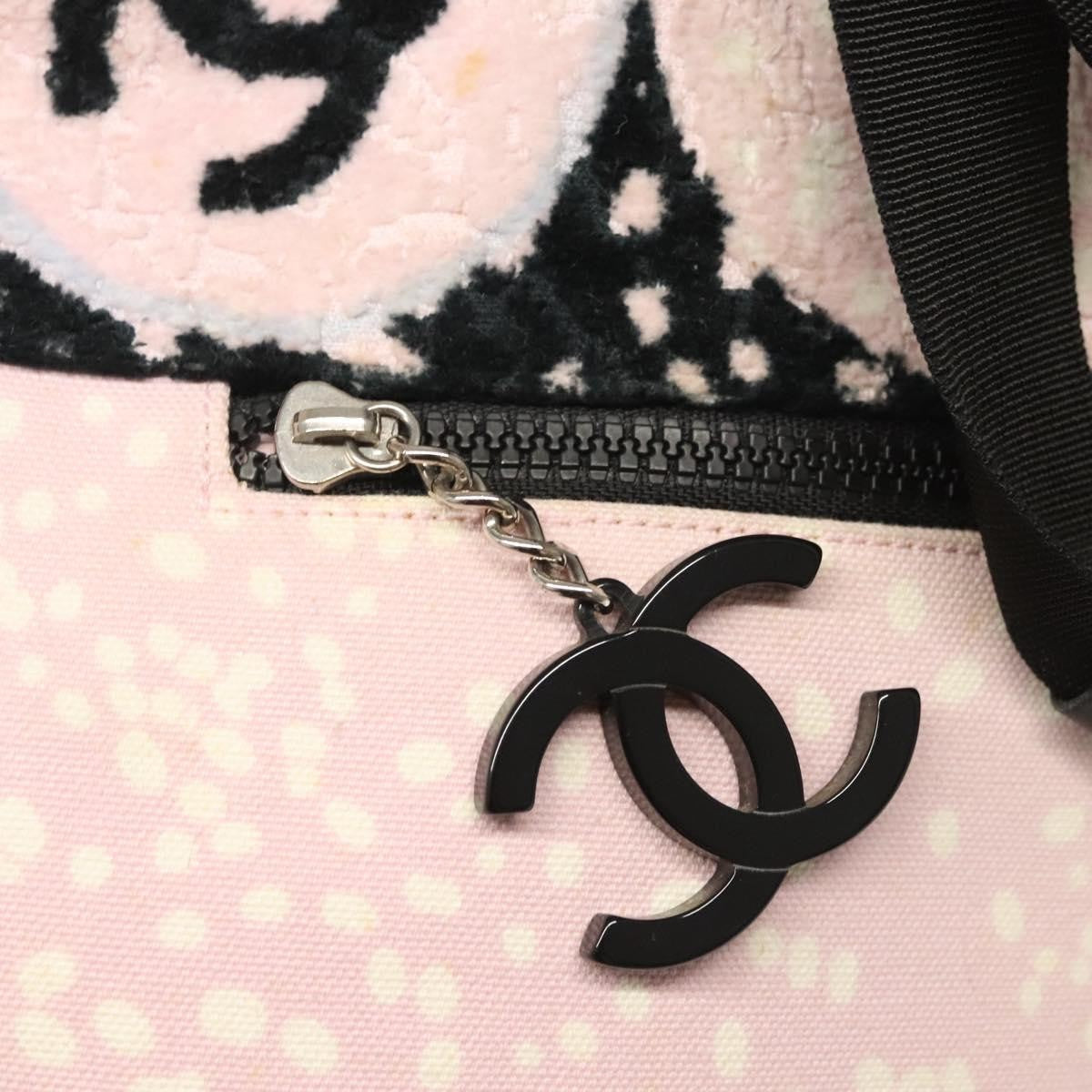 Chanel Biarritz Tote Quilted Canvas, PINK, CANVAS, Tote bag
