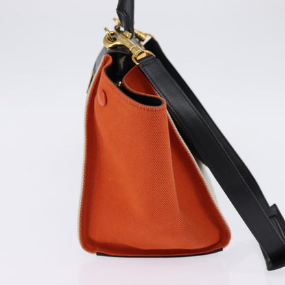 Celine Trapeze Bag Canvas with Leather, MULTICOLOUR, CANVAS, Handbag