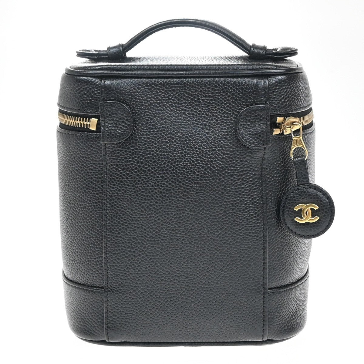 Chanel Vanity pouch Leather, BLACK, LEATHER, Toiletry Case
