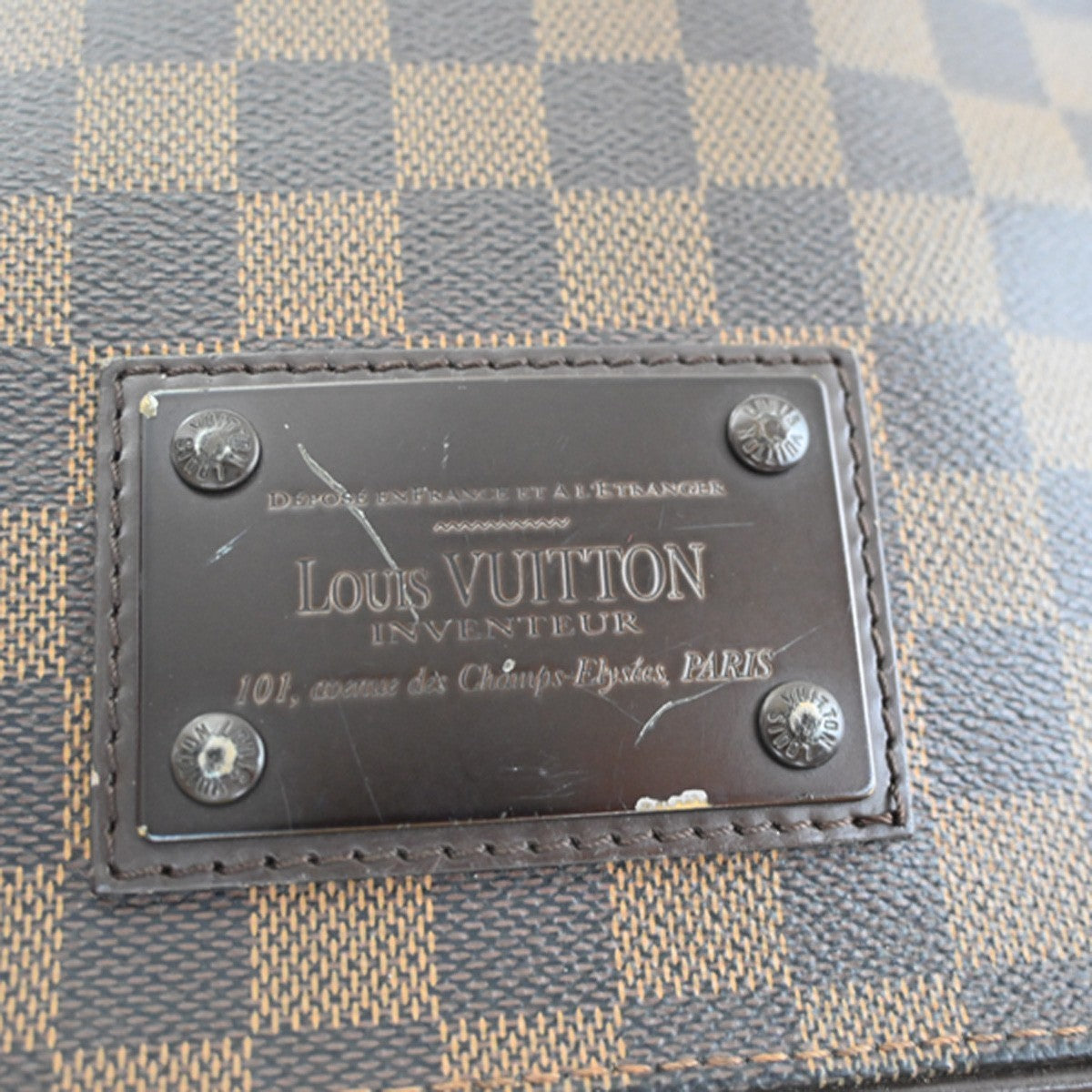 Louis Vuitton Brooklyn Handbag Damier, Brown, Canvas, Shoulder Bag