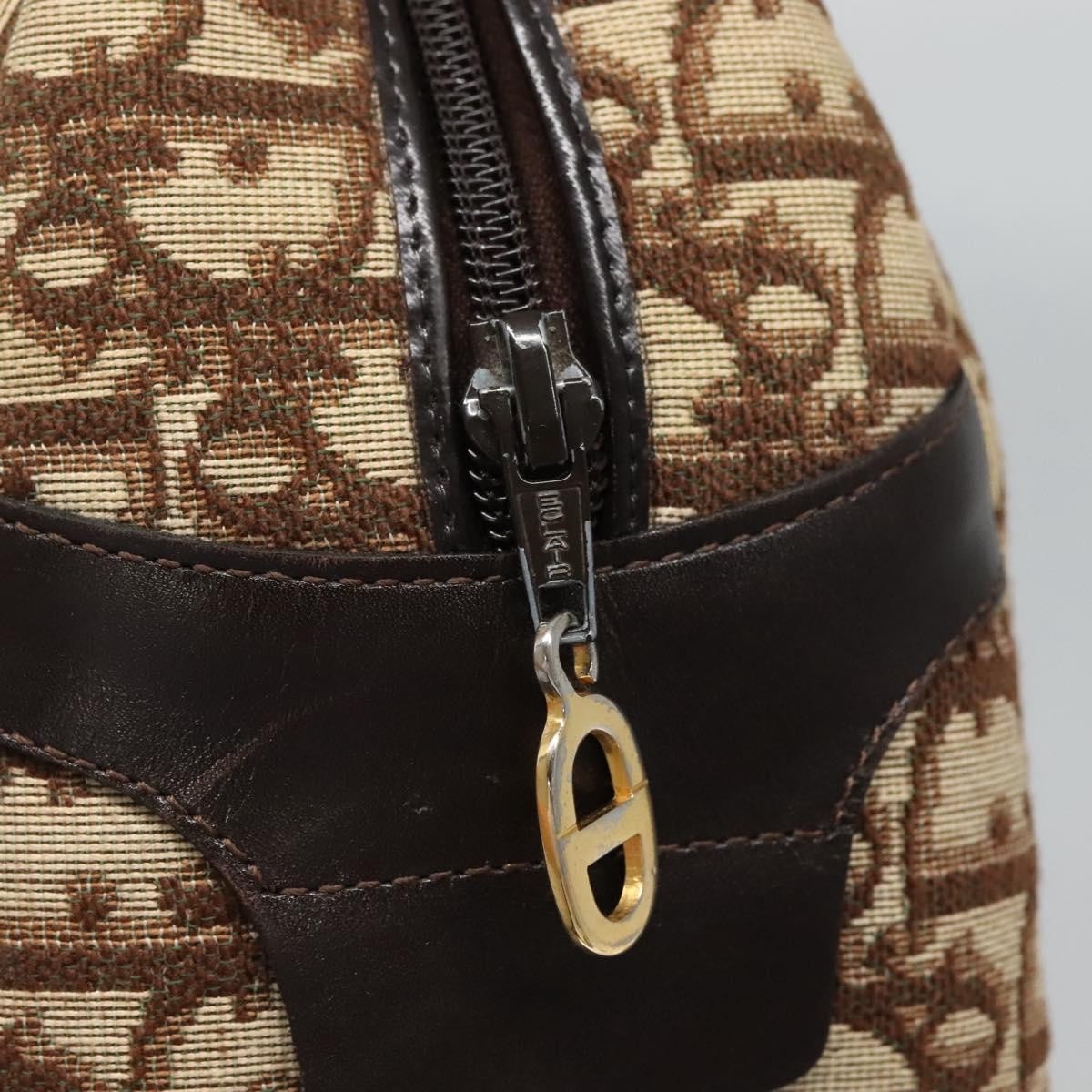 Christian Dior Vintage CD Trotter Handbag Canvas, BROWN, CANVAS, Handbag